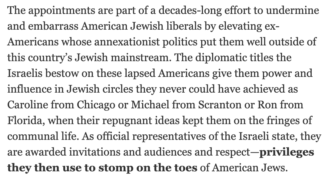 joshnathankazis's tweet photo. On the ex-Americans that Israel keeps appointing to top diplomatic posts in the US, from today's @JewishCurrents news desk newsletter. https://t.co/Glkxc35JeP