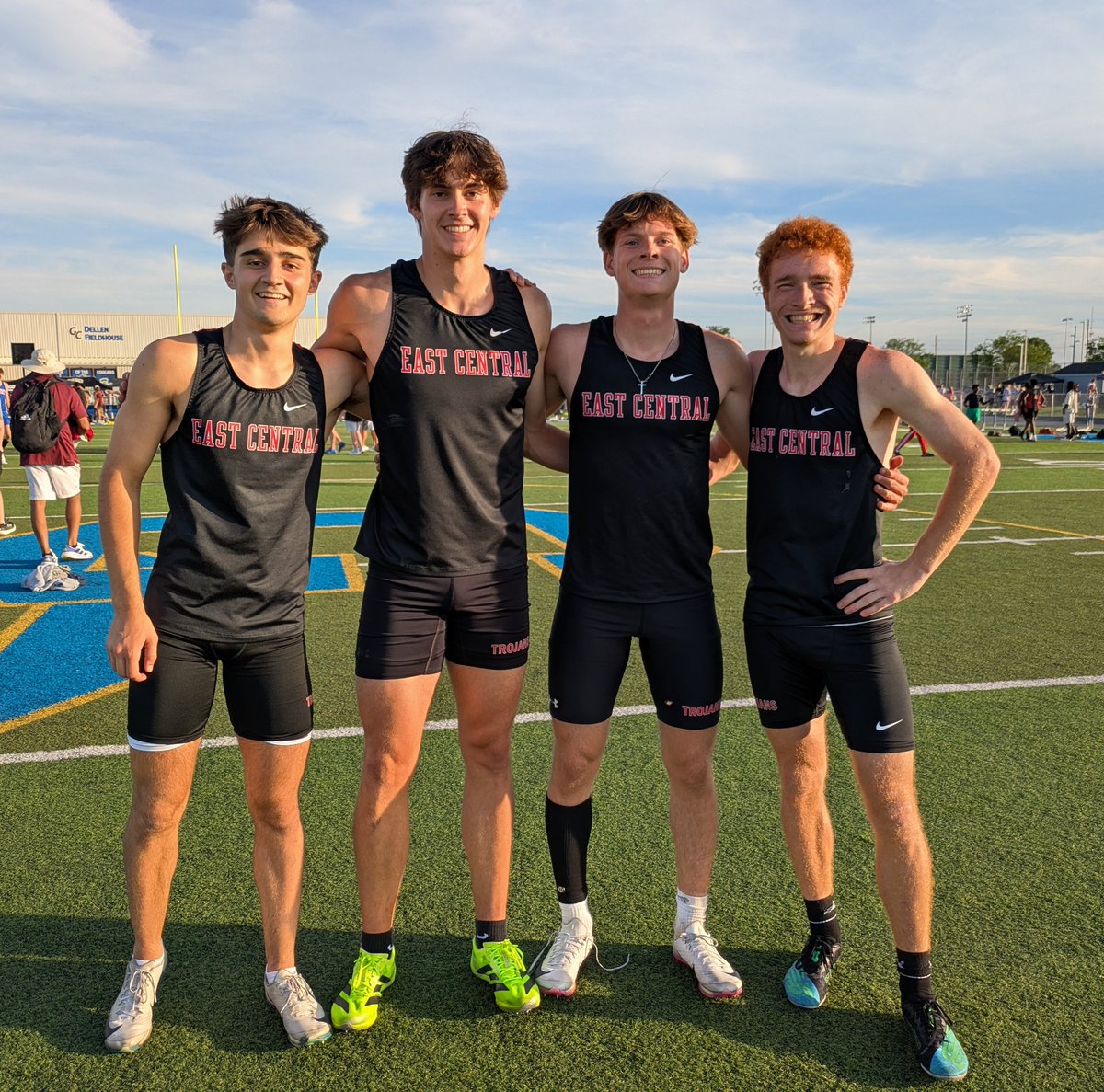 ECentralTrack's tweet photo. 🚨New School Record 🚨
These boys just made history! They just placed 6th in the 4x100m relay with a time of 42.30! They hit the state standard so they automatically advance to STATE! Congratulations to Ibold, Perkins, Karaus &amp; Cox! We're so proud of you!
@ECTrojanSports https://t.co/4PfQQwcguC
