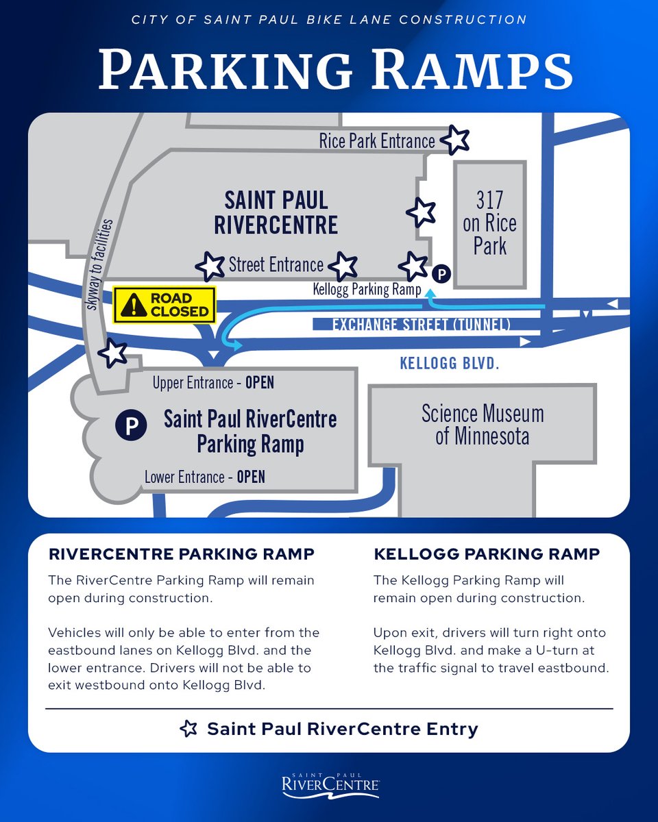 RiverCentre's tweet photo. 🚧 Heads Up! The City of Saint Paul is starting new downtown construction soon - here's what YOU need to know. https://t.co/42g74bIzcN