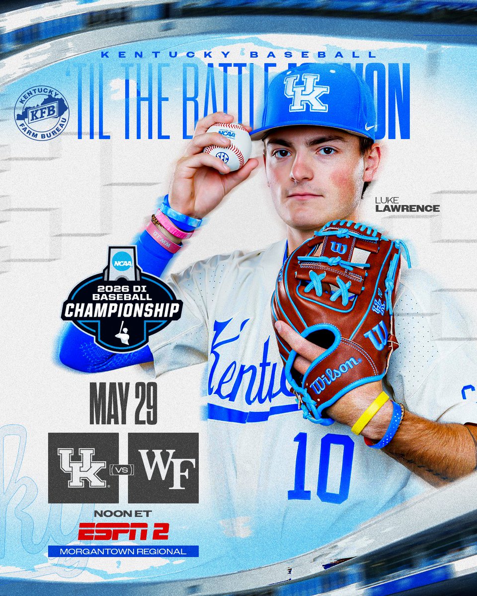 UKBaseball's tweet photo. The best time of the year starts today!

🆚 Wake Forest
📍 Morgantown Regional
🏟️ Kendrick Family Ballpark
⌚️ Noon ET
📺 ESPN2
📻 @UKSportsNetwork 
📊 https://t.co/oKGy2haSjF https://t.co/wDMKg1UR8q