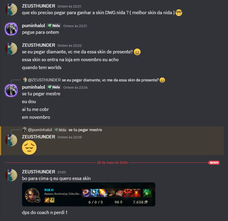 puminhalol's tweet photo. aluno meu tava prata todos ta rushando elo dps do coach de Nida e me pediu a skin DWG da Nida de presente caso ele pegue mestre, so postando aqui pra deixar registrado.

o garoto eh brabo https://t.co/AT4O9sbVzV