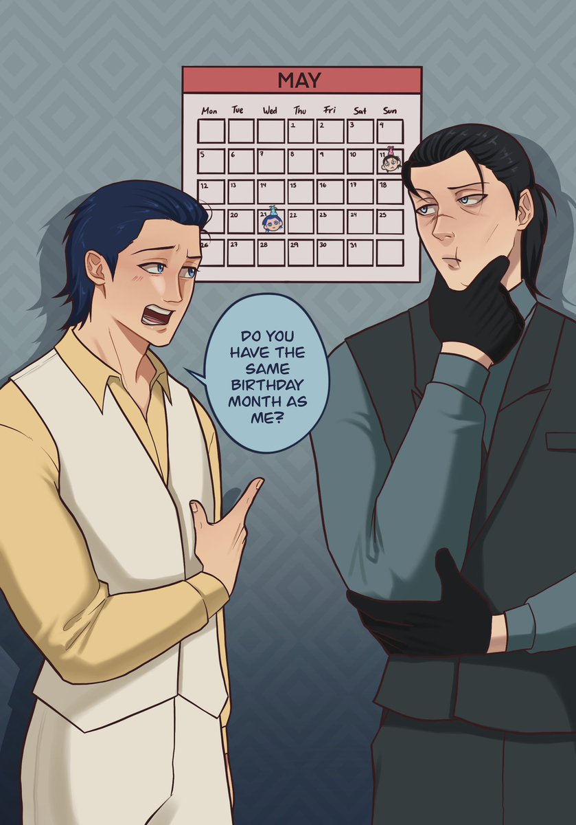 HoshSniper's tweet photo. This is a piece I did last year for a beautiful zine 🖤💙 so I'm uploading it now, taking advantage of #claudioweek2026 
I love that they have their birthdays in the same month, they can celebrate together in a more intimate way 😏💘

#claudioserafino #sergeidragunov #tekken https://t.co/r7VmADE7qk
