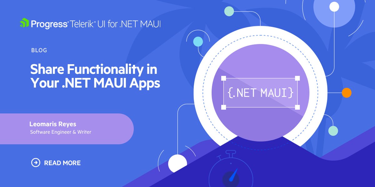 Telerik's tweet photo. From payment confirmations to sharing receipts, modern apps need easy ways to send information fast. ⚡

So, learn how to implement the share functionality in #DotNetMAUI using the native share sheet experience.

It's easy! All you need is this super handy guide by @LeomarisReyes11: https://t.co/hOci7o15Pd