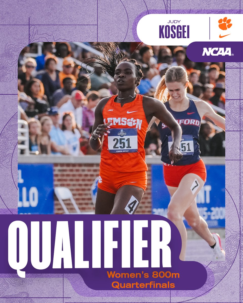 ClemsonTrackXC's tweet photo. Judy is moving on!!

She advances to the 800m quarterfinals after having the third best time of 2:01.85 😮‍💨 https://t.co/UpKYAcg6Xk