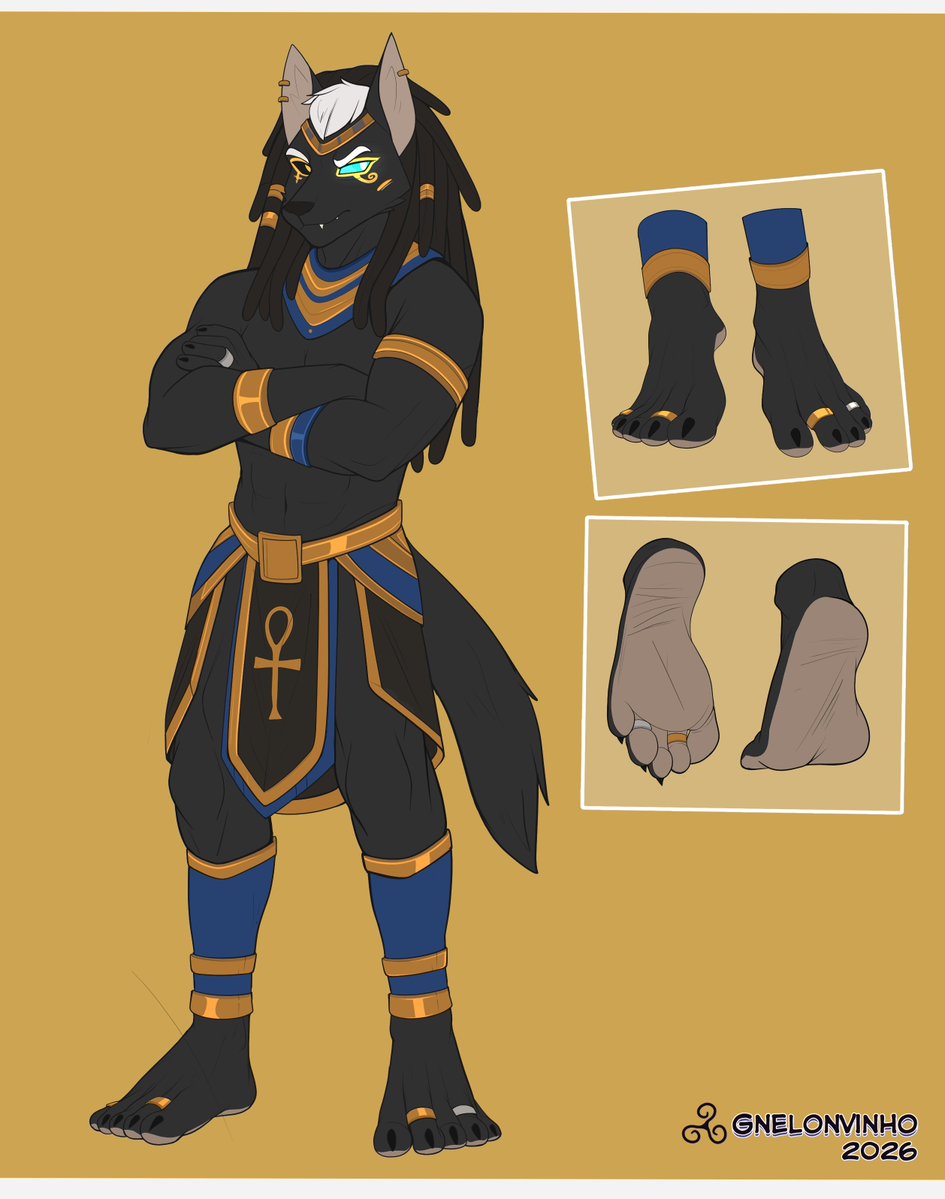 GnelonVinho's tweet photo. After intensive feedback i tweaked Khairo´s design, mainly to make him bulkier and taller besides other stuff. Besides that, i´m really interested to know if you prefer him with or without pants ;P
#furry #footfetish https://t.co/3iPlvOuLG2