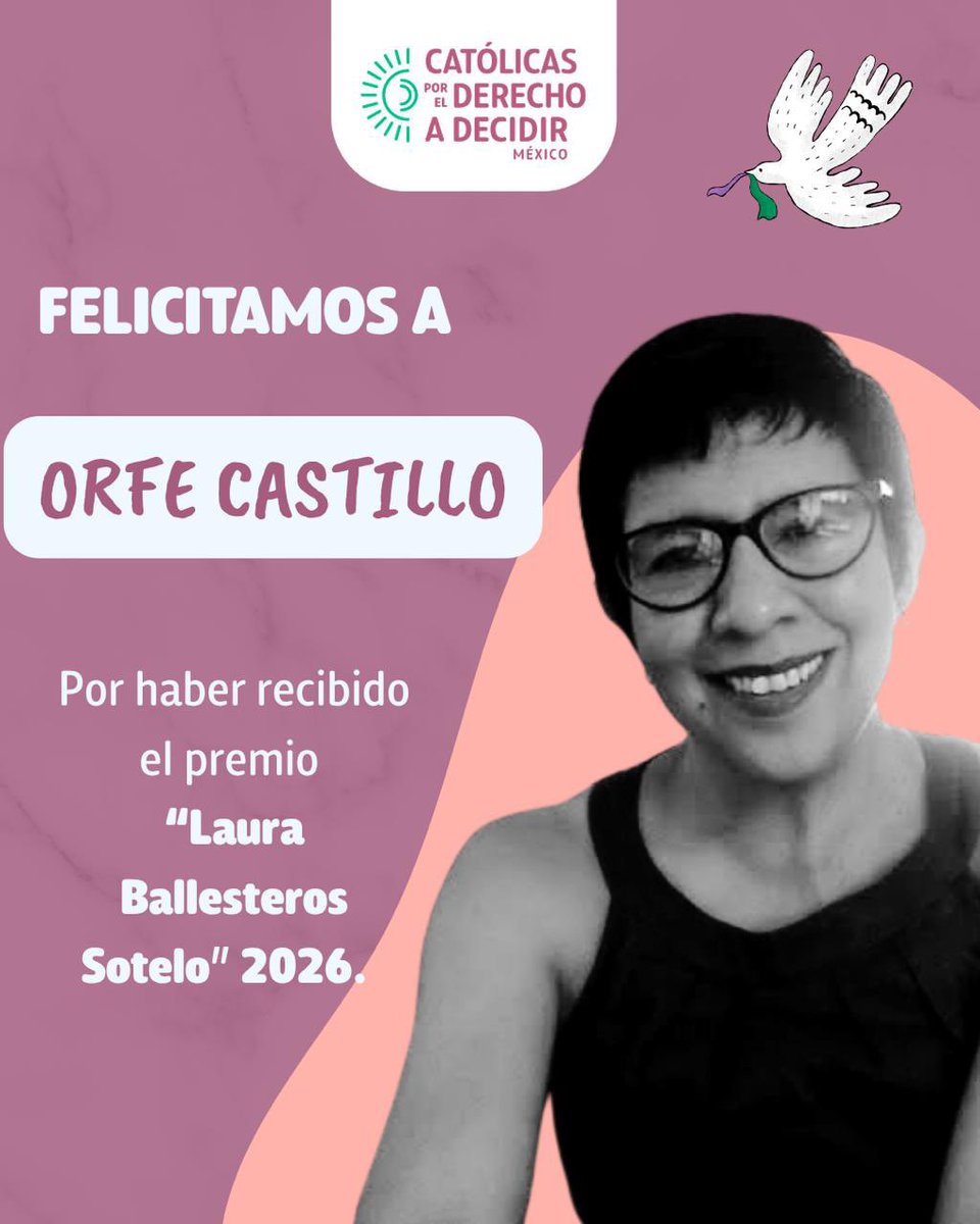 CDDMexico's tweet photo. Con alegría nos sumamos a las felicitaciones para nuestra querida @orfecastillo por este gran reconocimiento. 💜🌟

#CDDMx https://t.co/SX69G5yFu8