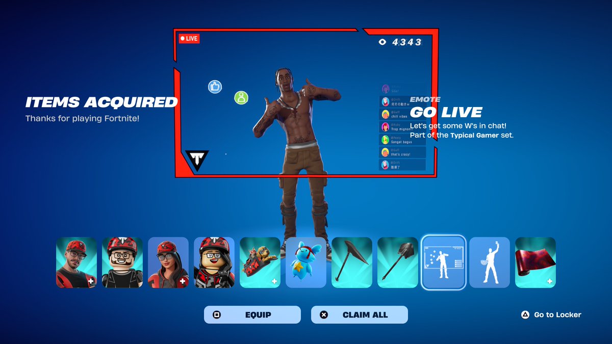 FortniteFNLK's tweet photo. Fortnite Typical Gamer Go Live Emote Giveaway 🎁

To Enter: 
❤️♻️ LIKE &amp; RETWEET
📲 FOLLOW @FortniteFNLK @braniyt 
🛑 SUBSCRIBE https://t.co/0sQIWluR6V
🎙️JOIN DISCORD https://t.co/WdRCsdUAQq
✅ COMMENT “DONE”

USE CODE ‘FNLKK’ #ad https://t.co/V4p5a1TiUS