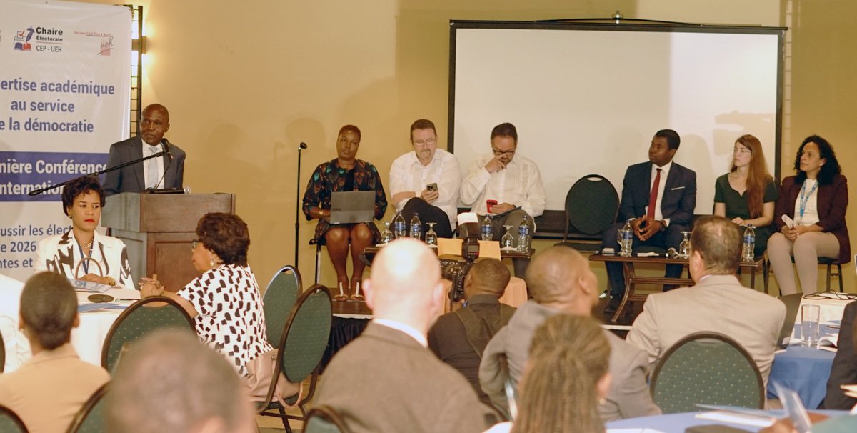 cep_haiti's tweet photo. La Chaire électorale a lancé, ce 28 mai, sa première conférence internationale autour du thème : « Réussir les élections de 2026 en Haïti : attentes et opportunités ». Les participants échangeront sur les conditions d’un processus électoral crédible, transparent et inclusif https://t.co/zSB0vWclrX