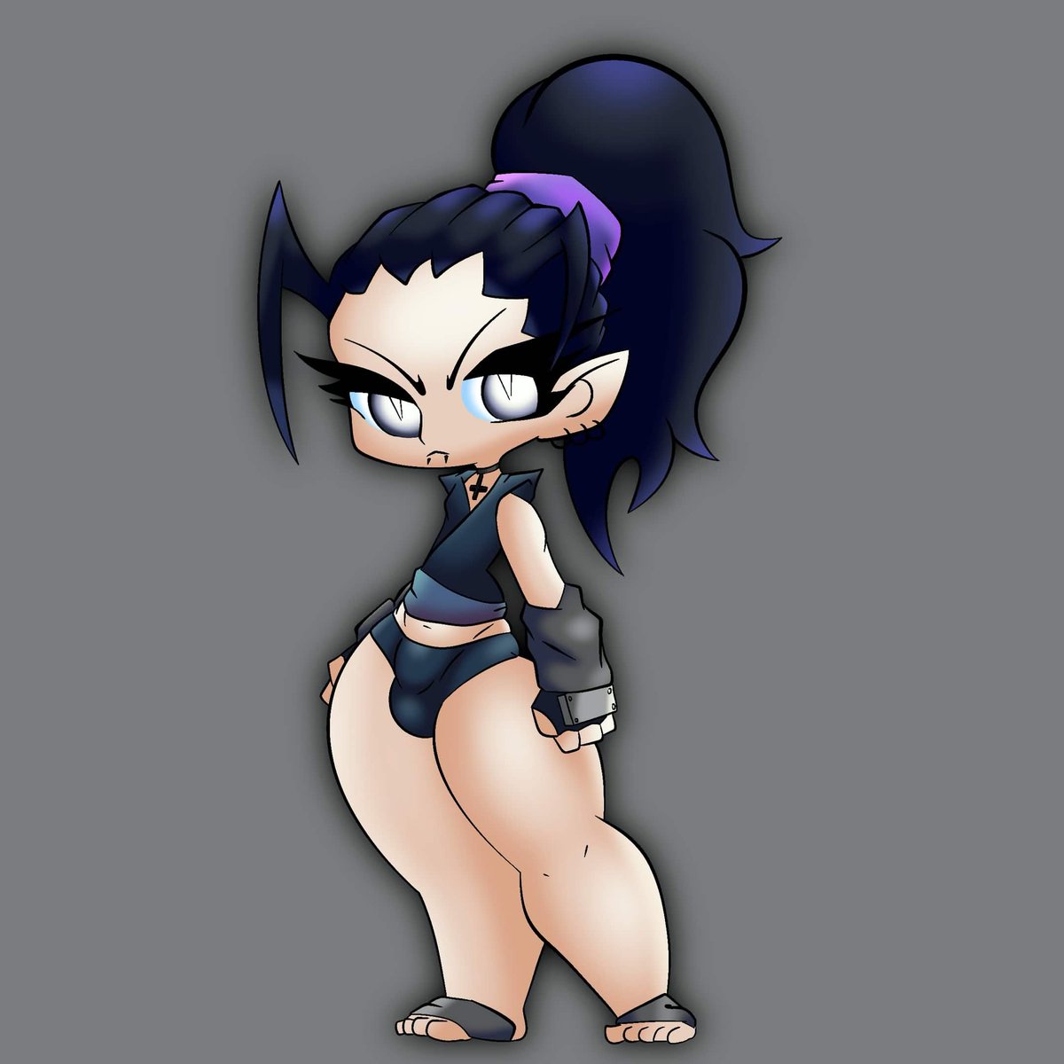 pineybutt's tweet photo. 🍍Alright. Now that I got that AI garbage made concept off, here's the ACTUAL look that the little twink Shinobi is gonna have if y'all want him. Okay byyyyyye https://t.co/wX2SU6SjAB