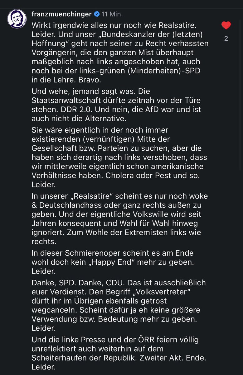 franzmunchinger's tweet photo. „Rede“ zur Lage der Nation. #realsatire
#bundesregierung #merz #spd #cdu #links #afd #oida #wearedoomed #oerr #örr #woke #feierabend https://t.co/Mu4iYYqUGu
