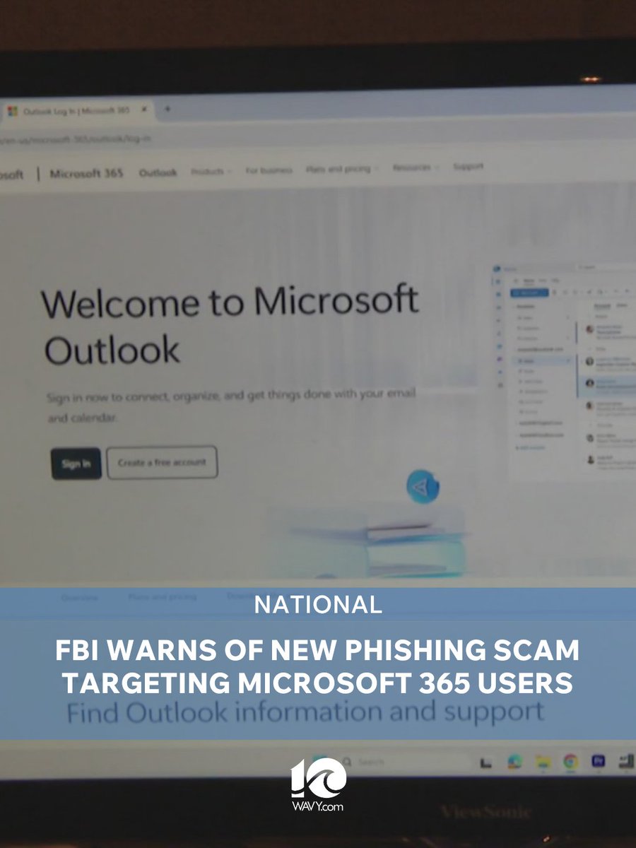 WAVY_News's tweet photo. A warning of a new phishing scam that allows cyber attackers to gain access to Microsoft 365 users’ accounts has been issued by the FBI.

Read more: https://t.co/faK6jZ8DB6 https://t.co/b12cqNeRMg