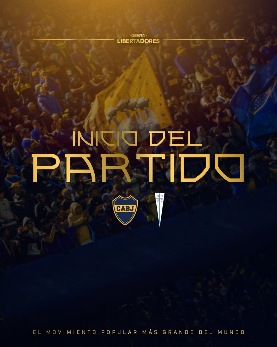 BocaJrsOficial's tweet photo. 🔛 ¡𝗖𝗢𝗠𝗘𝗡𝗭𝗢́ 𝗘𝗟 𝗣𝗔𝗥𝗧𝗜𝗗𝗢!
⠀
¡#Boca y U. Católica ya se enfrentan en el Templo!

📲💻En vivo 👉 https://t.co/lqynQLTKpC
⠀
#DaleBoca 🔵🟡🔵
#Libertadores 🏆 https://t.co/l6yPSVW7i1