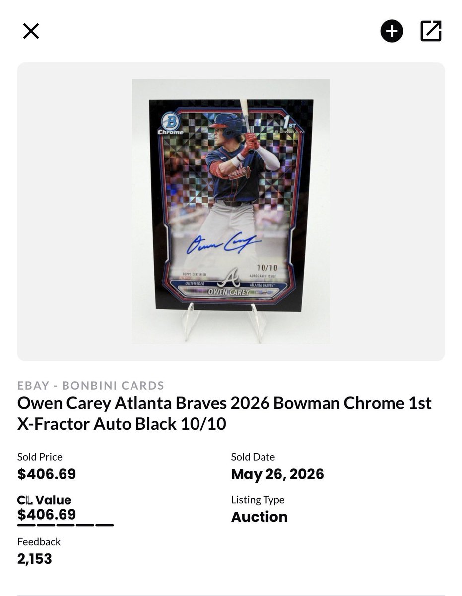 waldojunia_'s tweet photo. For sale. Asking $850, open to offers.

No direct comps, black xfractor auto just sold for $406. 

RTs, tags, vibes are all appreciated! https://t.co/4pWGUpGQgA