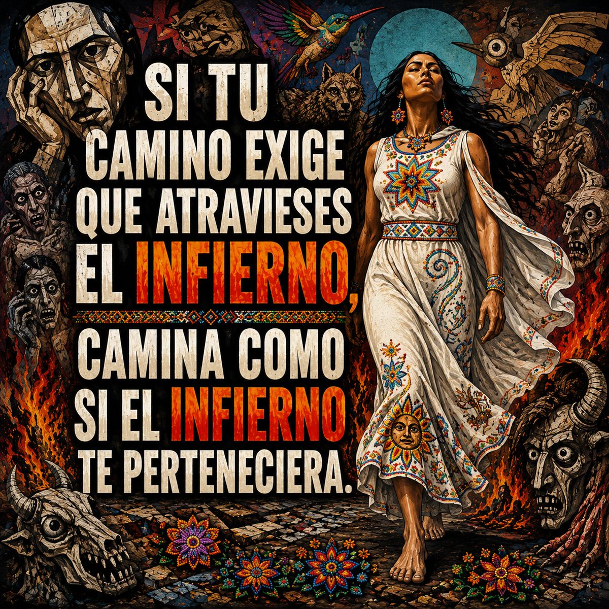 uncambiohumano's tweet photo. Hay personas que no sobrevivieron al infierno… se volvieron dueñas de él.
#Resiliencia
#Psicologia
#Motivacion
#ArteSurrealista https://t.co/RRyjZ93EAM