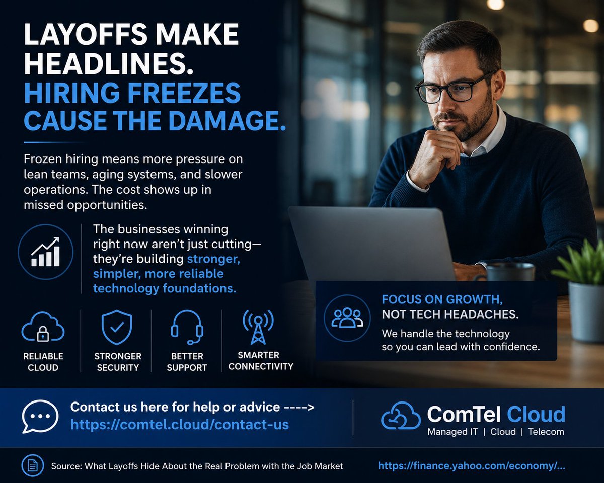 ComTelCloud's tweet photo. Contact us here for help or advice ----> https://t.co/YT7NN6XyZG

#ManagedIT #CloudSolutions #comtel #cybersecurity #it 

https://t.co/sxh64JZsS7... https://t.co/WYBqYeivmE