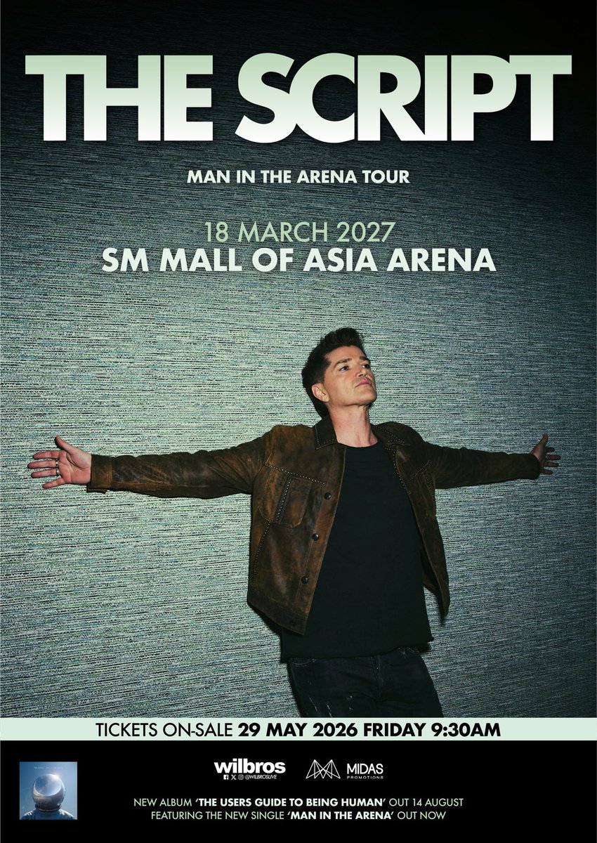 magicpurpleyou's tweet photo. Ticketing assistance for ๐๐๐ ๐๐๐๐๐๐: MAN IN THE ARENA TOUR will be AVAILABLE HERE!
โข General sale: May 29, 9:30 AM
Message us now.
#TheScript #ManInTheArenaTour #TheScriptInManila https://t.co/DWSy1ZUdTc