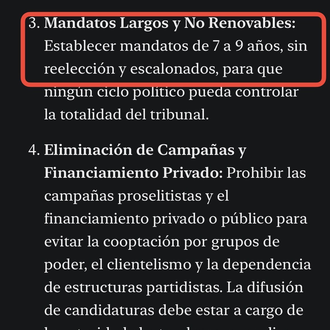 magdooliveros's tweet photo. La posibilidad de reelección de magistraturas que ya han sido beneficiadas con una ampliación anómala de su mandato constituye un doble privilegio que  distorsiona la finalidad democratizadora de la reforma de 2024.
"El poder corrompe y el poder absoluto corrompe absolutamente". https://t.co/yU8oR2PktW