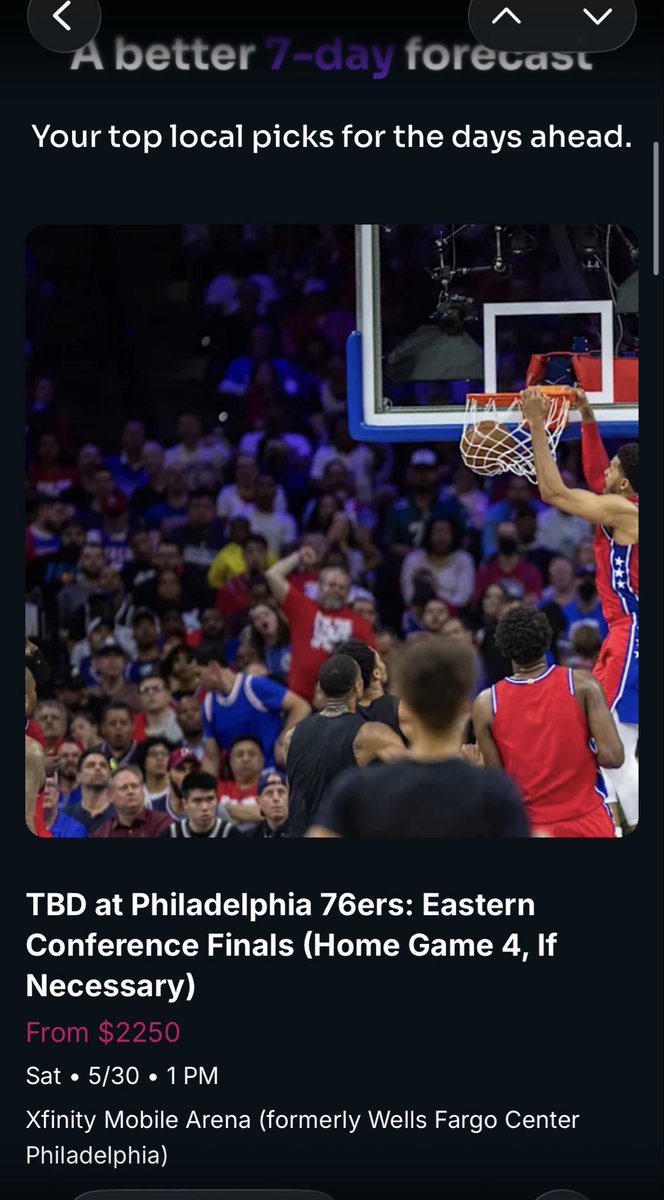 AshWorld95's tweet photo. I think @StubHub is broken 😩
Sixers in 6 tho https://t.co/J24rjt6fas