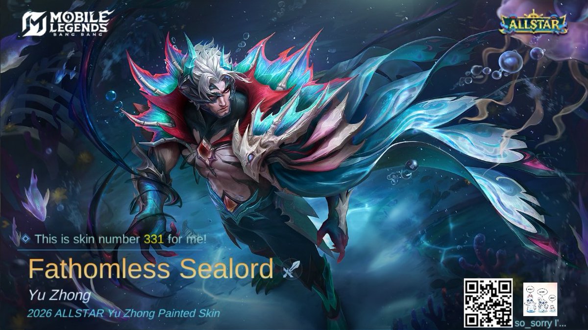 IsengKun's tweet photo. I just obtained a new skin Fathomless Sealord in Mobile Legends: Bang Bang! Let's face off against the world's best MOBA players together! 
https://t.co/iXuydzLzTU https://t.co/p5fPd0QFPb