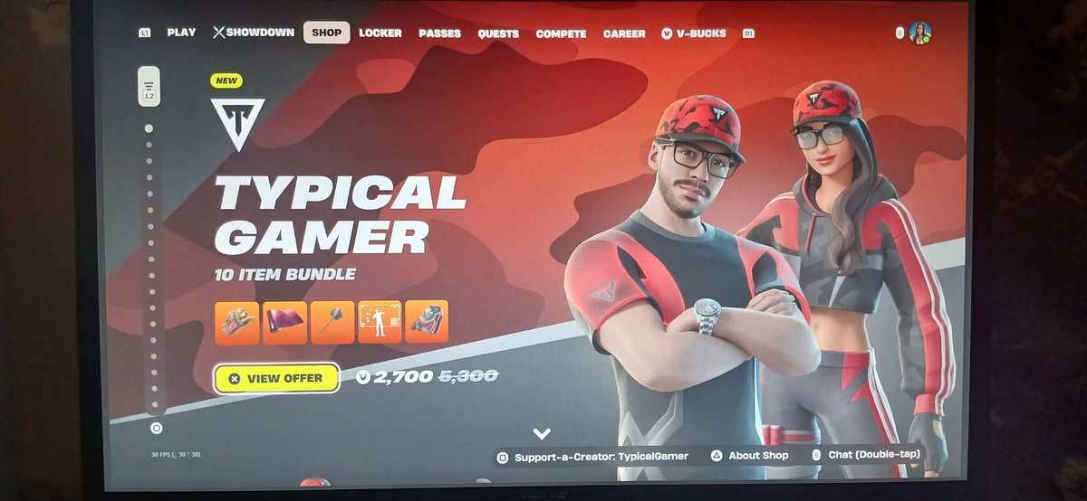 MapleMamba96's tweet photo. @TypicalGamer finally got his @Fortnite icon skin after 10 years #GrindIsReal https://t.co/Sw0FnCnBhX