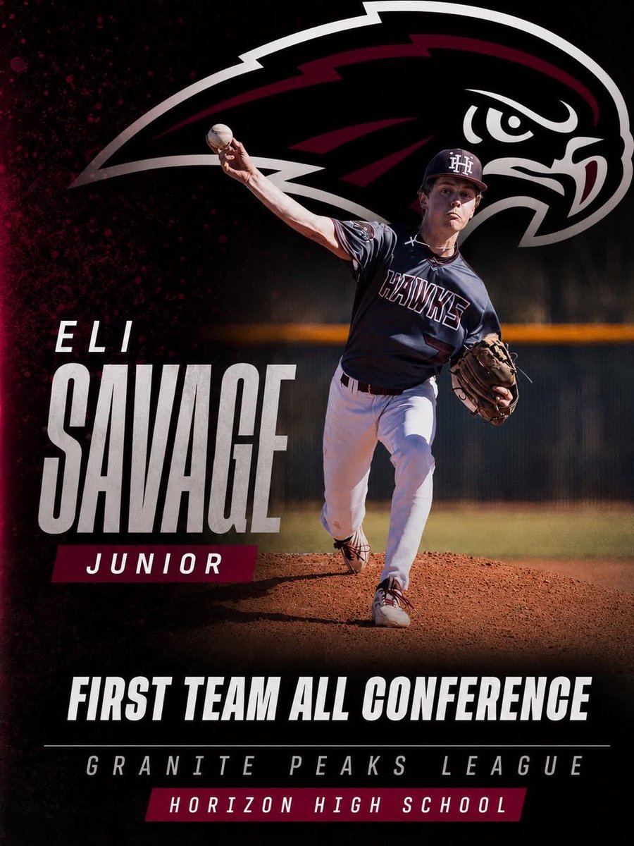 savage_eli28's tweet photo. Honored to be recognized on &amp; off the field @HorizonHawkBSBL
🏆 1st Team All-Conference – Pitcher
📚 Academic All-State 1st Team (3.97 GPA)
⚾ 3-Year Varsity Letter
Grateful for coaches, teammates &amp; family every day!
@CoachStew29 
@SlammersFeinman 
@NCSA_Baseball 
@CoachDrakeNCSA https://t.co/c4YVT4bBny