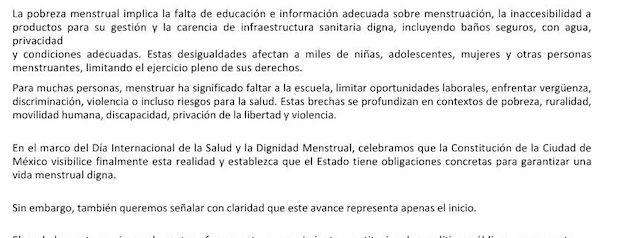 FFemmex's tweet photo. Celebramos la aprobación de la reforma constitucional que reconoce el derecho humano a la dignidad menstrual en CDMX.
¡Gracias a todas las personas que lo hicieron posible! https://t.co/ew6SpV0lYP