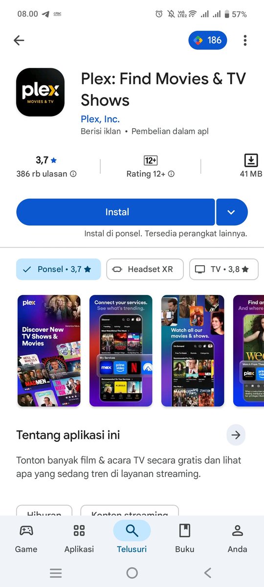 BimoM2724's tweet photo. Info ada ga ya yang jual akun apk streaming plex, kayak difoto ini #zonauangㅤ #zonajajan https://t.co/74IaeACkzn
