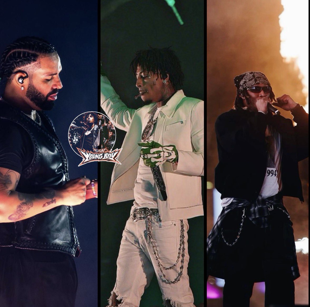 USAYoungBoy's tweet photo. The only 3 Rappers to Receive 100M+ Weekly Streams the Past Month in the USA 👀 :

🥇 Drake
🥈 NBA YoungBoy
🥉 Future https://t.co/xayiHH0wUC