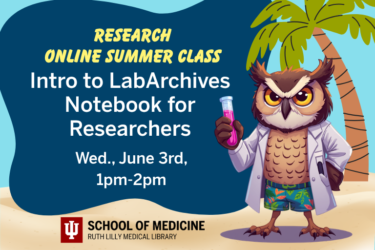 iusmlib's tweet photo. Our Research online workshop, Introduction to LabArchives Notebook for Researchers, is Wed., June 3rd, 1pm-2pm.  Explore using LabArchives Notebook to streamline data collection, storage, and manage permissions with research data.  https://t.co/S6pGUi2HoC   #RLML #IUmedschool https://t.co/5JCh6NLJN0