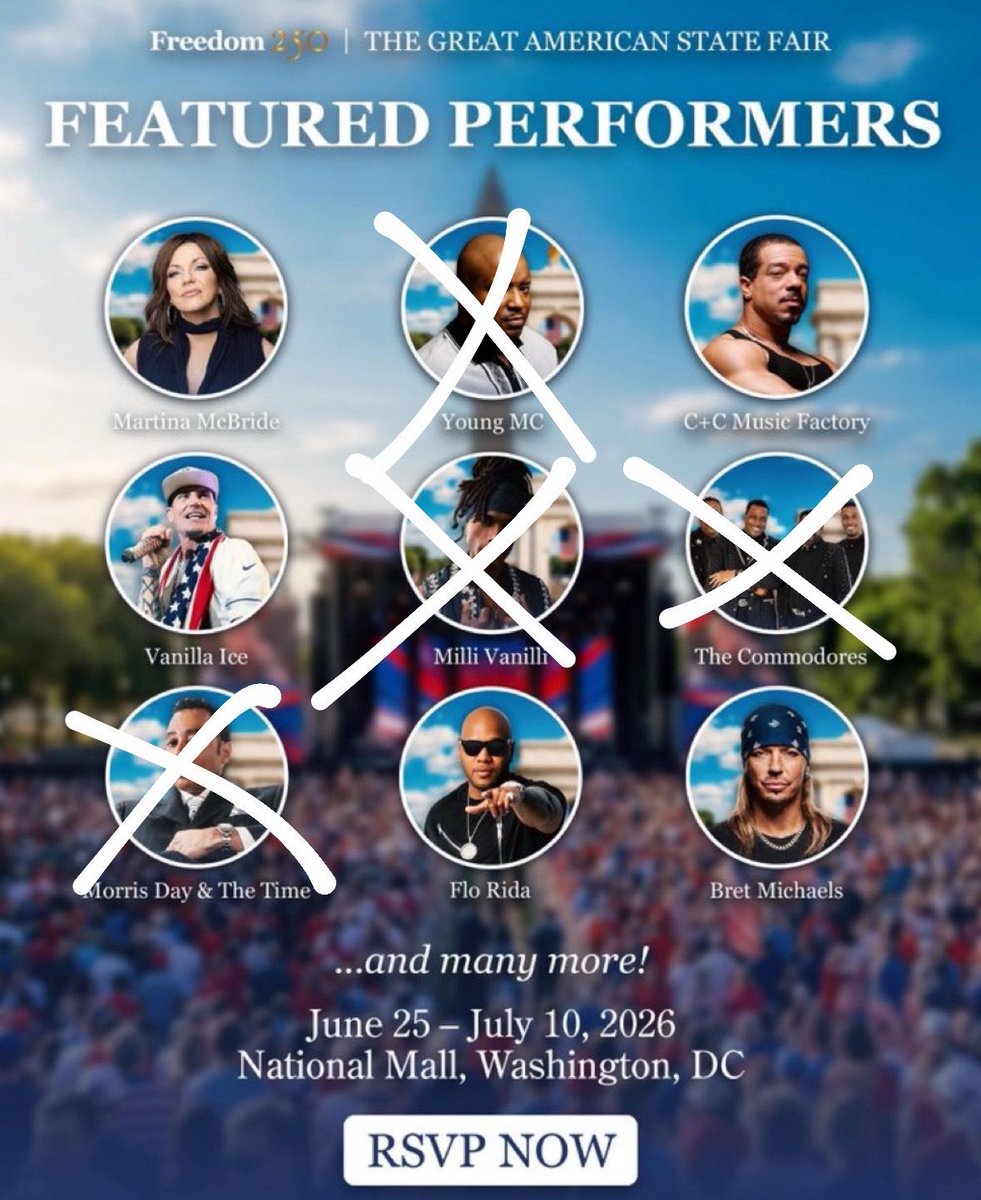 uberrebu's tweet photo. Ok, so Martina McBride just dropped out. Now it’s down to V. Ice, Flo rida, Bret M. And one member of C+C music factory. Effin High-Larious. https://t.co/1NH9BucPod