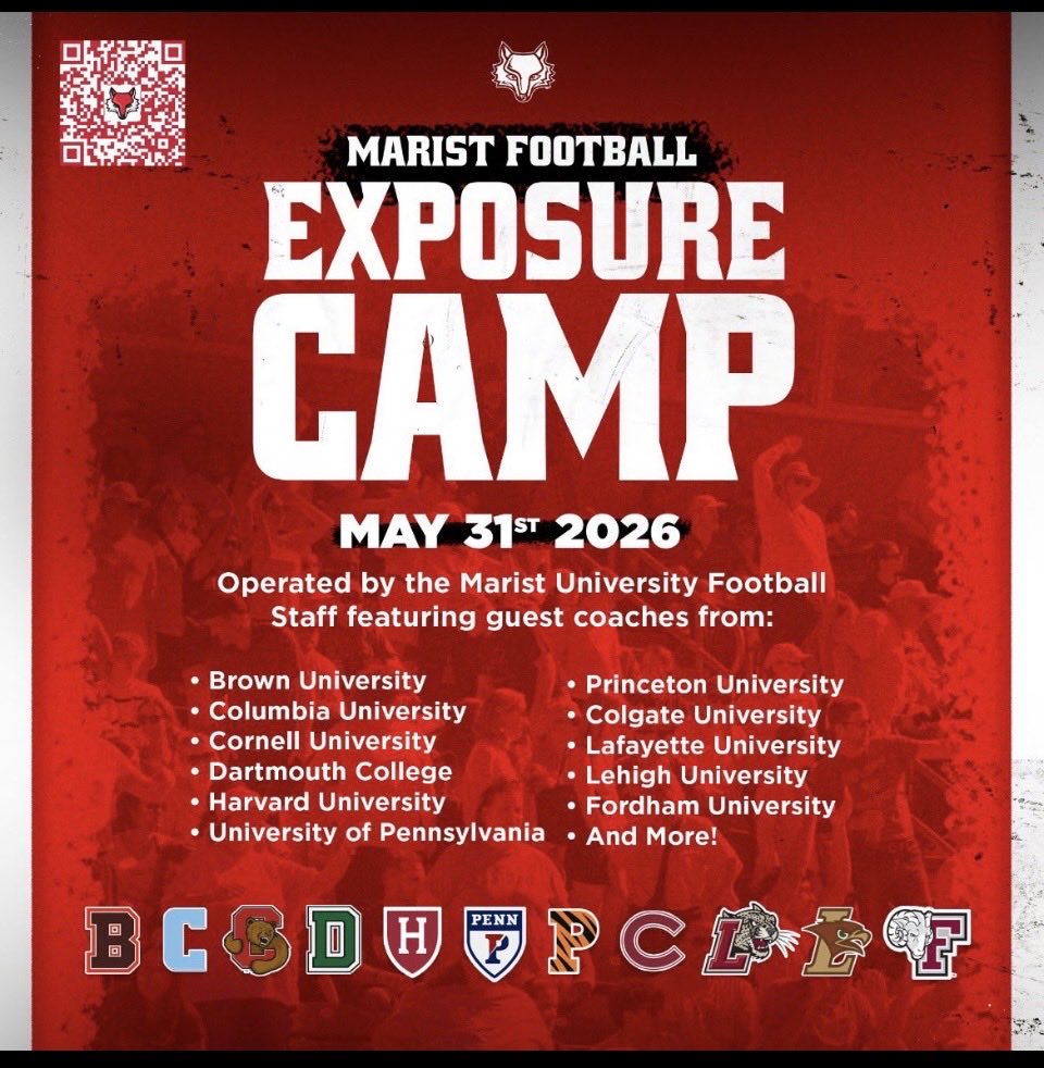 Ryder_Izzo's tweet photo. Excited to be at the Marist Exposure Camp on Sunday May 31. Can’t wait to compete! @RFH_Football @mjfrecruits @Marist_Fball @Marist_GM @CoachMWillis @Coach_JA_Marist https://t.co/HqdJcX9OcK