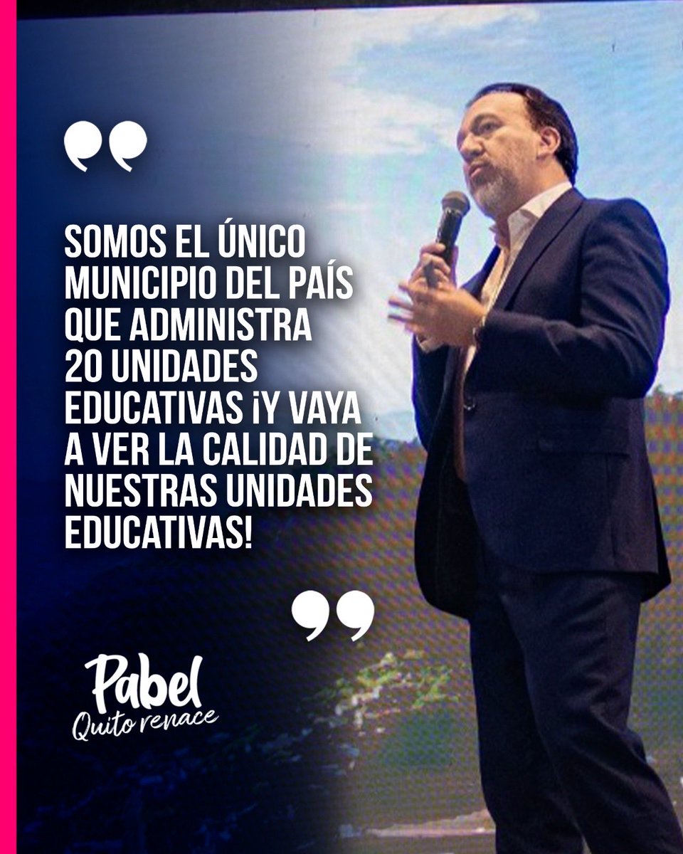 pabelml's tweet photo. Somos el único Municipio del país que administra 20 unidades educativas, y lo hacemos con calidad, compromiso y profundo amor por nuestros estudiantes.

La educación pública cambia vidas. Por eso la defendemos, la fortalecemos y seguimos invirtiendo en ella.

Quito renace cuando garantiza derechos.