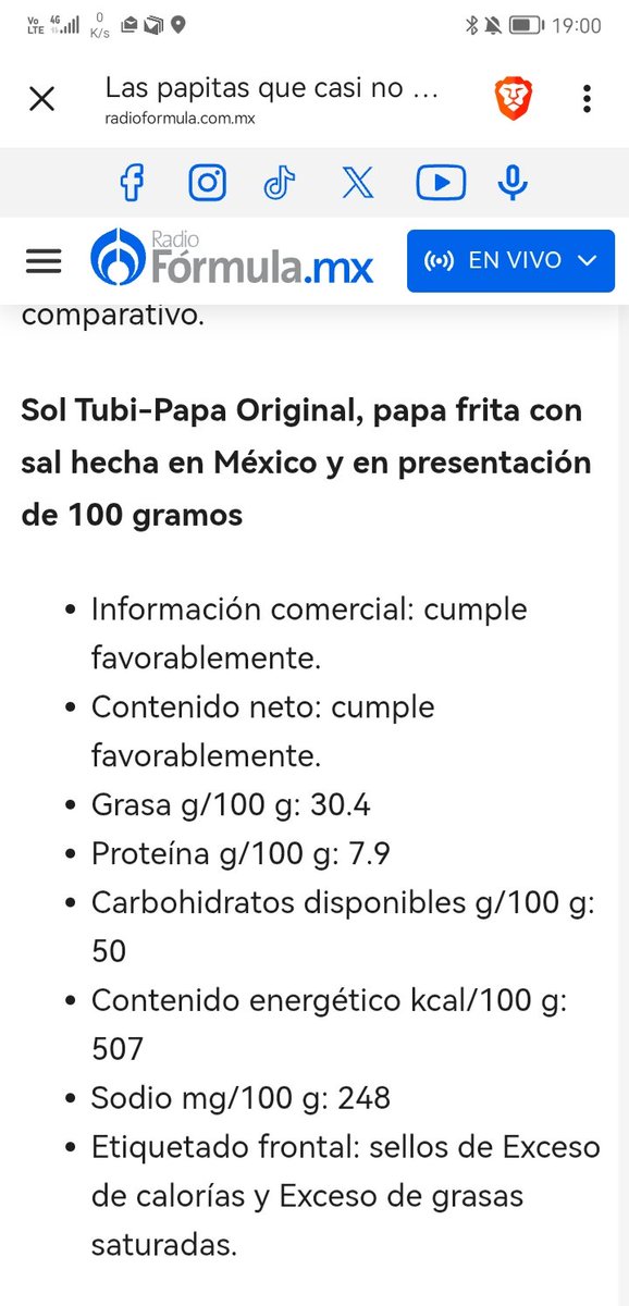 matemago's tweet photo. @Radio_Formula Ahórrate el clickbait: papas marca Sol. Tubi-papa original 100gr. https://t.co/fbwQOO60rd