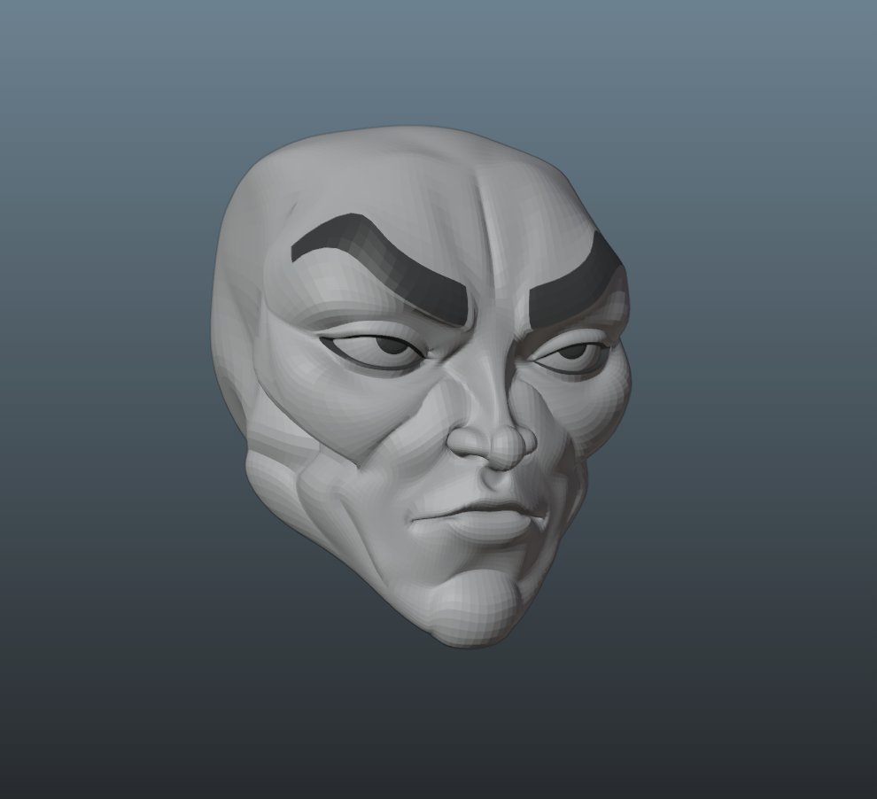 Izzzybopz's tweet photo. when i set out to get better at modelling anime style faces this isnt exactly what i had in mind https://t.co/k2YLwTkSFb