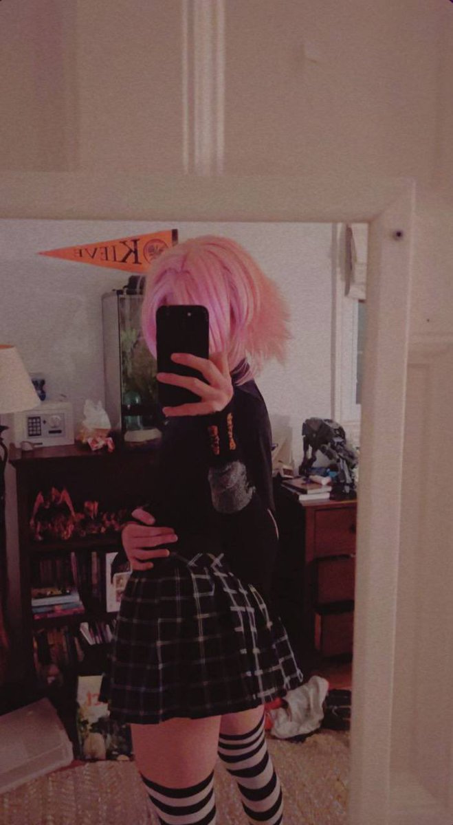 DarkSatanatrix's tweet photo. Good girls wear pink and stripes. Bad boys get locked and trained until they look just like this. Tell Mistress… how long until you’re this cute and obedient? 🤭￼😈 https://t.co/l2wz8VFqN8