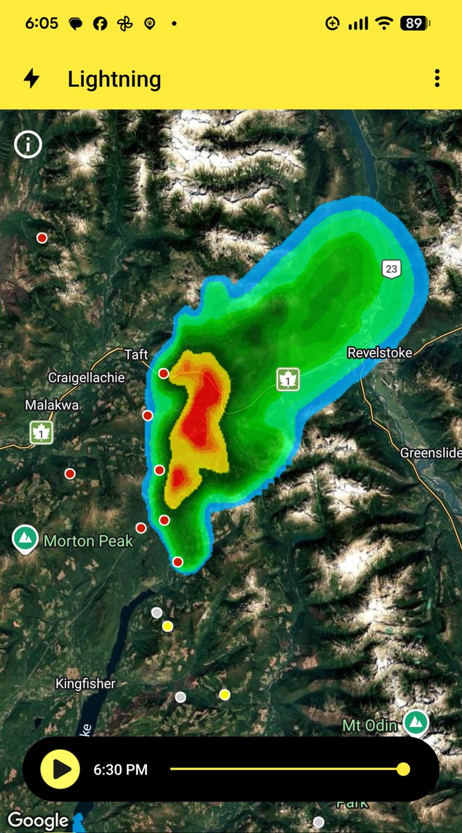 MuketyMuk's tweet photo. Thunderstorm moving North along the Monashees can hear the thunder to the West -TSRA. Calm 1 boom per minute . Birds singing with joy . Wasps and ants going nuts with activity. We need rain. Very warm today...32C at airport . 45C on my porch.  #BCStorm #Revelstoke #BCWX https://t.co/DfgIKgdi5j
