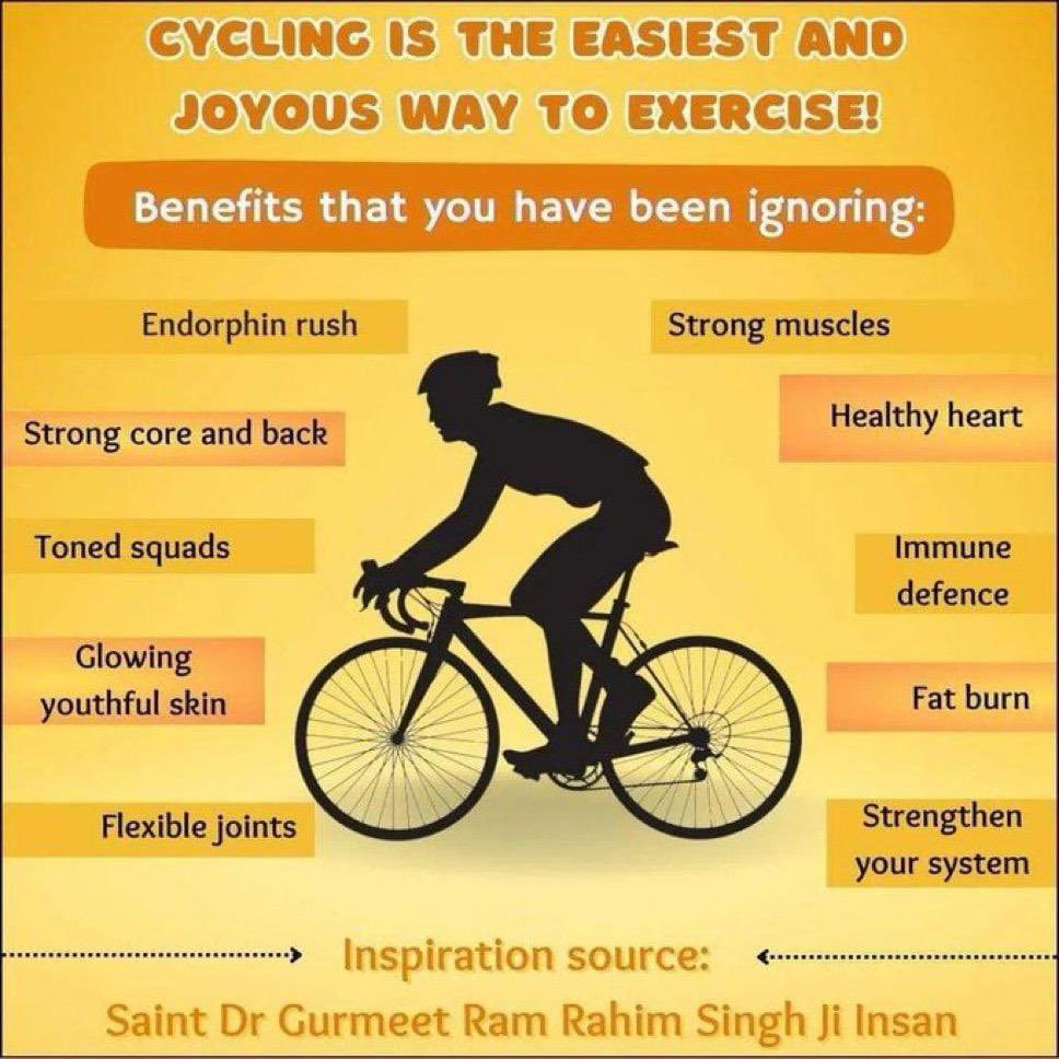 PoojaInsaa77's tweet photo. The Cycle Campaign urges people to walk or cycle to nearby locations to reduce pollution, save fuel, and promote health. Inspired by Saint Gurmeet Ram Rahim Ji, youth are adopting eco-friendly habits for a healthy life.
#FridayFitness https://t.co/L527hGhzR0