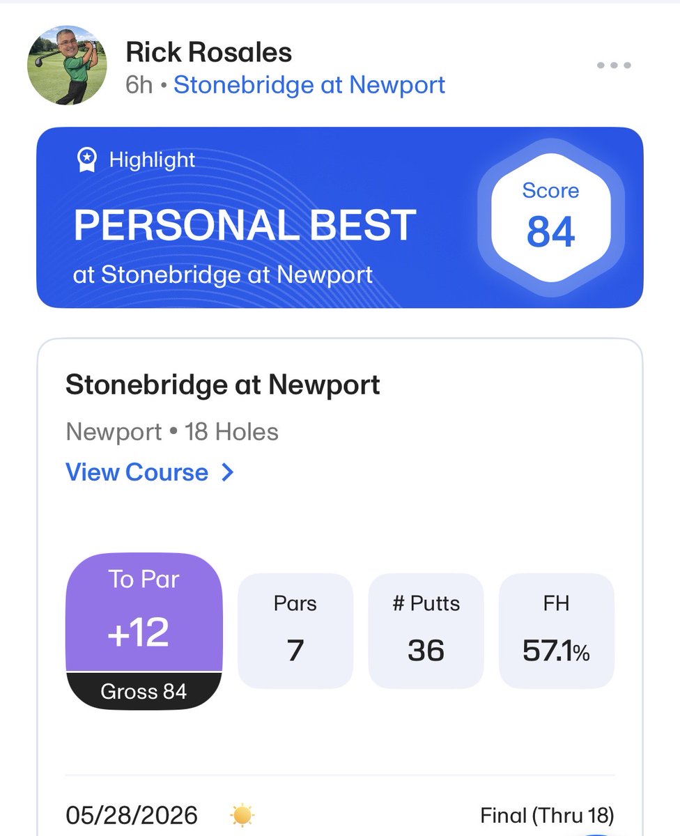 Real_RRJ12's tweet photo. @PorzakGolf
I applied everything I have seen from your videos on today's round. Thank you. https://t.co/WkHR6cgBgr