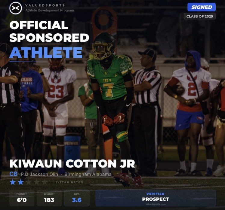 KiwaunCottkn's tweet photo. I appreciate @valued_sports  for sponsoring me on their page. #valuedaports #co2029 #jacksonolinhighschool https://t.co/zEFXQK2cEr