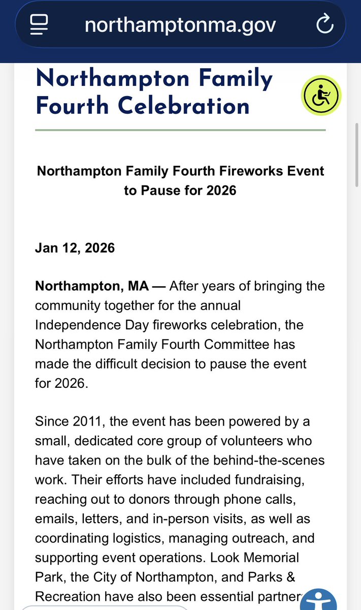 bmintzer7's tweet photo. @libsoftiktok Northampton MA cancelled their fireworks too! https://t.co/ZFwONYskww