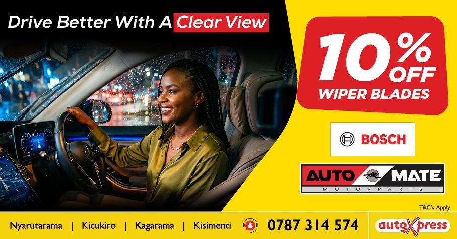 AutoXpressRW's tweet photo. Drive with clear vision in any weather. 
Enjoy 10% OFF Bosch &amp; Automate Wipers and experience streak-free, smooth wiping performance. 
Upgrade today and stay safe on every journey! https://t.co/ckWyykSv2s