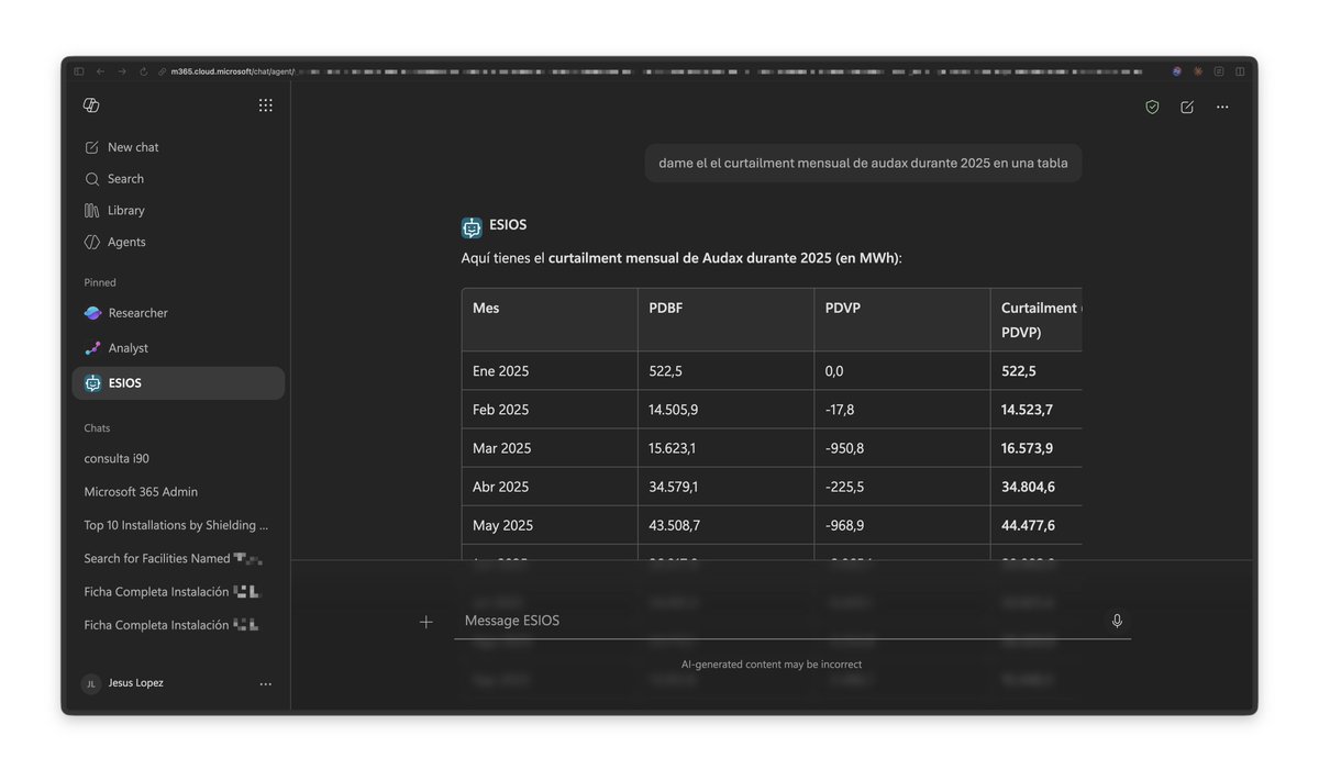 ESdatons's tweet photo. Hace unas semanas conté por aquí que ya podíamos integrar los datos de ESIOS dentro de Microsoft Teams. Aquel post nos trajo un cliente. Esto es lo que vino después 👇 https://t.co/FBc9WpzEzI