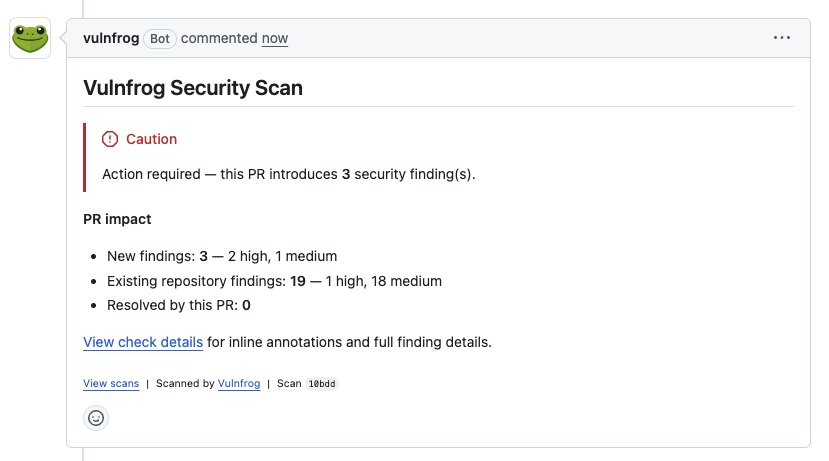 lilfrogdev's tweet photo. 27 days left to ship vulnfrog, a security scanner for indie devs

major improvements today:
- upgraded internal model to opus 4.8
- added vuln fix pr generations &amp; commits!!

vulnfrog now finds AND fixes vulnerabilities in your repo! this is just v1 with more improvements to come https://t.co/ZcMsgI4iRq