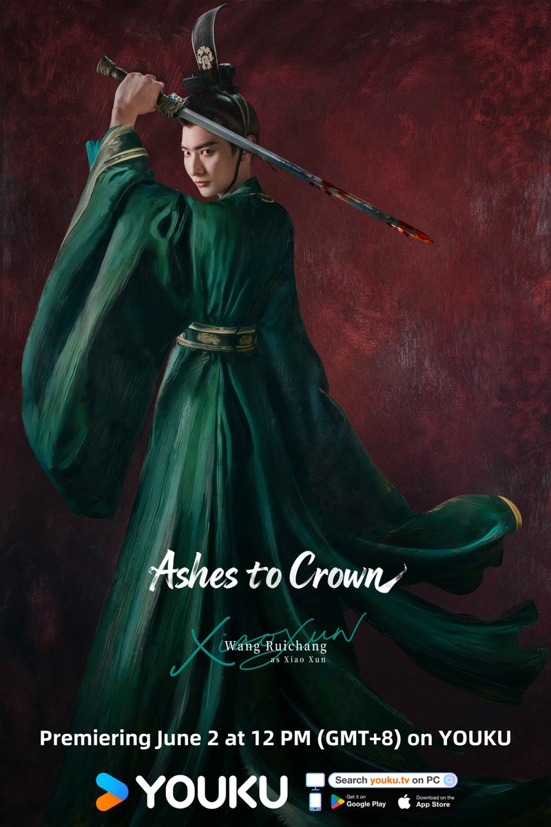 YoukuOfficial's tweet photo. #AshestoCrown Every move is a calculated play, and every look conceals another scheme. In this ever-shifting game of power, victory and defeat can turn in an instant. Premiering June 2 at 12 PM (GMT+8) on YOUKU!
Lead Starring: #ChenDuling as Chu Zhao, #ZhouYiran as Xie Yanlai (in alphabetical order by surname, no particular order)
Special Guest: #TangXiaotian as Xie Yanfang
Special Appearance: #WangRuichang as Xiao Xun
Starring: #WuShile as Chu Tang,  #GaoMaotong as Deng Yi

#翘楚 #陈都灵 #周翊然（排名不分先后，按姓氏首字母排序）#唐晓天 #王瑞昌 #吴施乐 #高茂桐 

#YOUKU #优酷