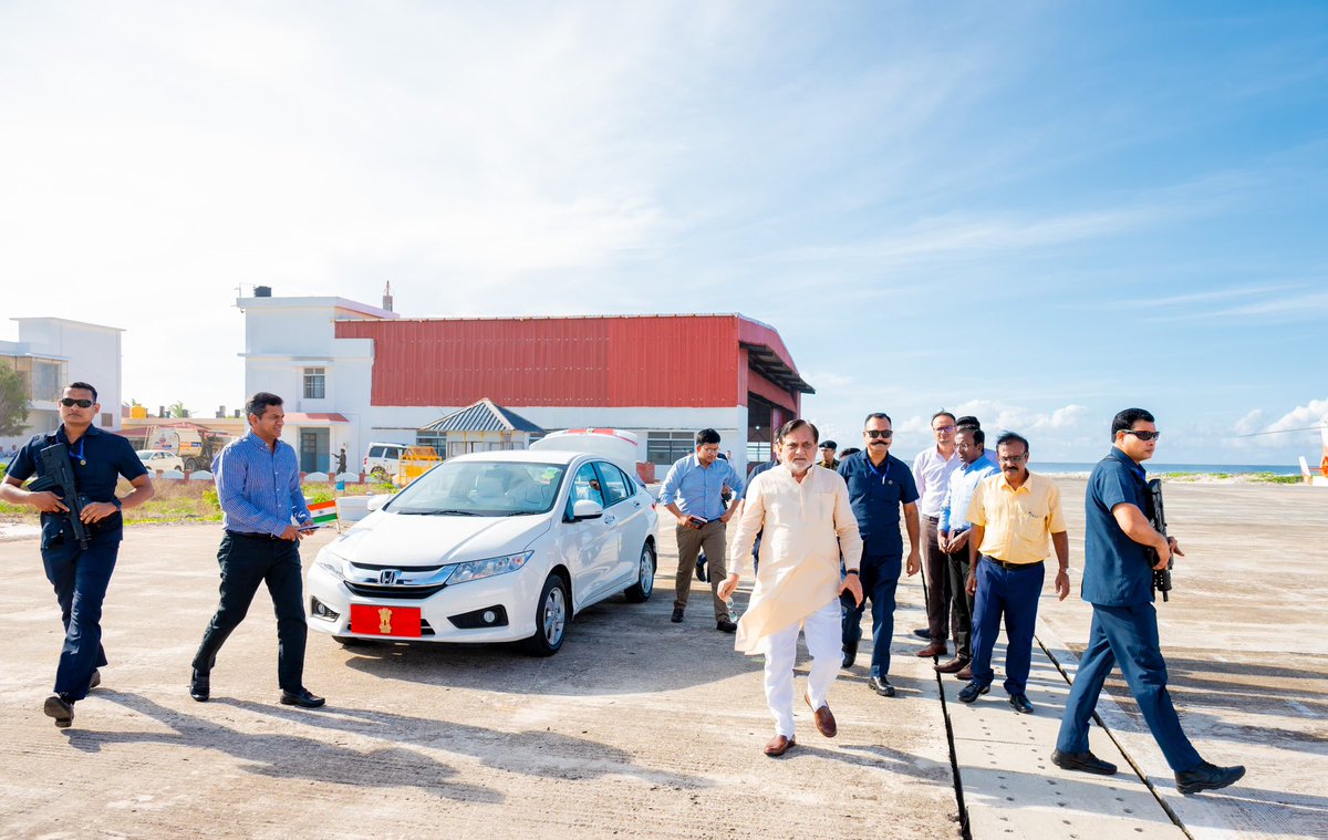 prafulkpatel's tweet photo. The U.T. Administration remains firmly committed to the inclusive and sustainable development of Lakshadweep. As part of this continued commitment, today departed from Kavaratti to Agatti to inspect and review the progress of various ongoing developmental projects. https://t.co/OR7LveEEQv