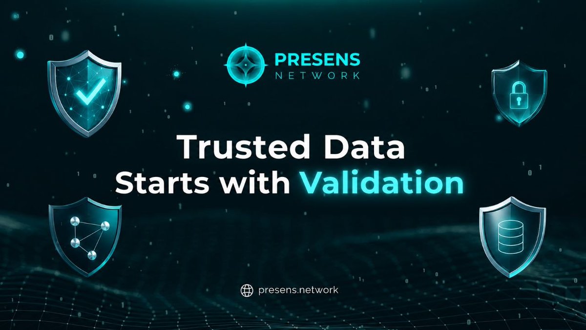 PresensNetwork's tweet photo. Trusted data starts with effective validation.

The validation layer of Presens is built to separate real intelligence from digital noise, filtering spoofed signals, anomalies, and inconsistent data before they affect decision-making.

By eliminating unreliable inputs, Presens delivers cleaner and more accurate information streams.
This creates a dependable intelligence layer designed for high-trust environments and real-time analysis.

Enterprises, governments, and AI teams can operate with greater confidence using validated data they can rely on.
Presens transforms complex information into trusted intelligence at scale.