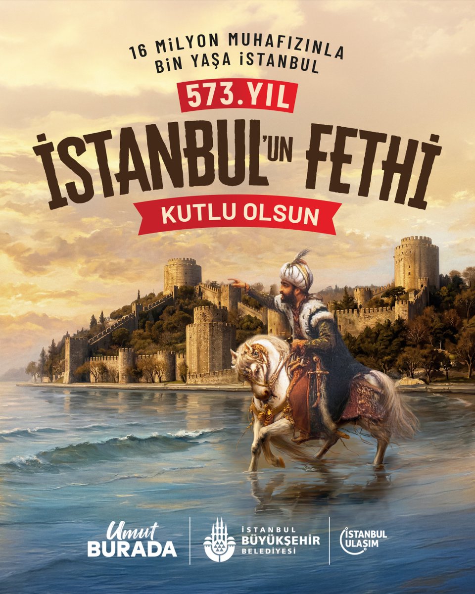 istulasimas's tweet photo. 16 milyon muhafızınla bin yaşa İstanbul. İstanbul’un Fethi’nin 573. yılı kutlu olsun!

Aziz şehrimizi bize miras bırakan büyük komutan Fatih Sultan Mehmet Han’ı saygı ve rahmetle anıyoruz. https://t.co/AzRIW8jyaL