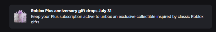 k9nny_'s tweet photo. @Roblox_RTC so would i have to stay subbed to plus or could i just sub on july 30th? https://t.co/G3T2XNhAl6