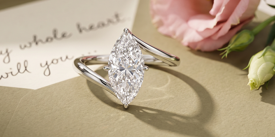 SheSaidYesRing's tweet photo. The way this bypass band curves around the marquise center stone is everything. ✉️💍

#marquisecut #engagementring https://t.co/A7NxuORuHM
