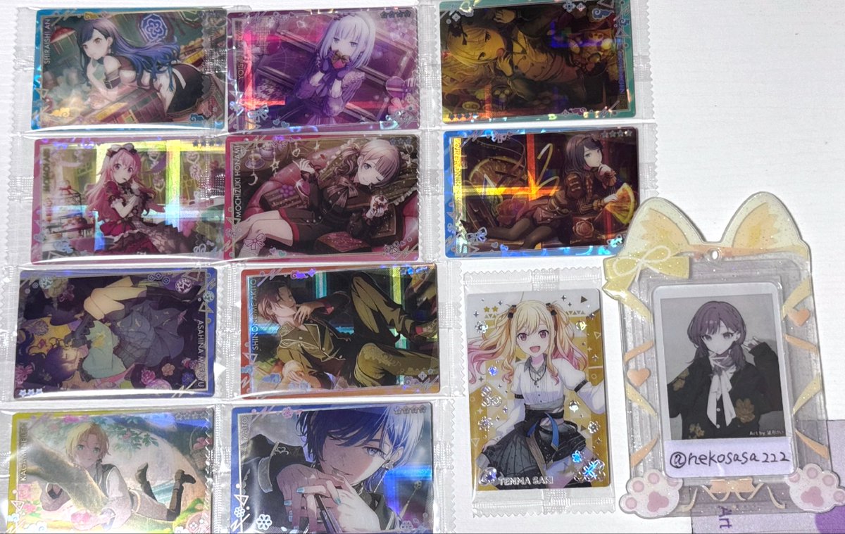 nekosasa222's tweet photo. 【交換】プロセカ　ウエハース 12

譲　杏、奏、寧々、愛莉、穂波、一歌、まふゆ、彰人、レン、カイト、咲希
求　絵名

郵送での交換となります。
検索からでもお気軽にお願いします。
よろしくお願いします。 https://t.co/016HOxWGcK